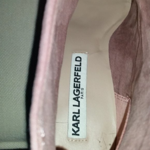 Karl Lagerfeld Hayden bootie suede dusty mauve EUC - Picture 3 of 5